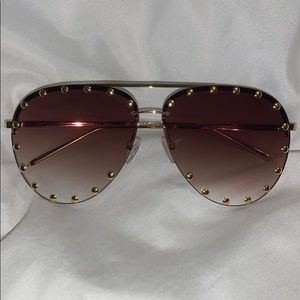 Studded Aviator Sunglasses